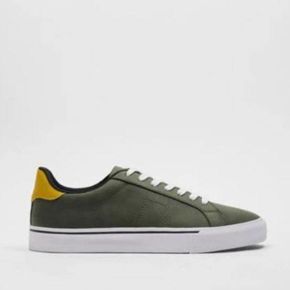 ZARA Men's  Tennis Shoes Khaki Green Size: 28.3 cm USA 11 Eur 44 2282 820